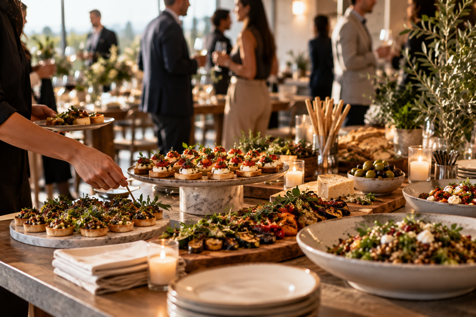 Seasonal catering at a private event